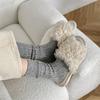 Calcetines de otoño e invierno 2023 para mujer, con patrón de cáñamo de hilo de puntos gruesos, de color sólido, hasta la pantorrilla, venta al por mayor