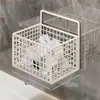 Caja de almacenamiento para toallas faciales desechables, estante de baño de pared sin taladro, estante de almacenamiento para al lado del lavabo