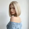 TEMU comercio exterior más vendido en Europa y América, cabello corto liso con raya en medio, red de seda mate esponjosa color rosa, suministro estable, peluca para cabeza completa