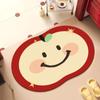 Alfombrilla de Piso de Barro de Diatomeas con Forma Especial de Manzana Pequeña de Dibujos Animados, Alfombrilla Antideslizante Absorbente de Agua para Baño, Alfombrilla para Pies Resistente a Manchas, Felpudo para Puerta de Baño