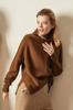 Suéter de cuello alto grueso para mujer, camisa de punto holgada, informal, con abertura, talla grande, novedad de otoño e invierno