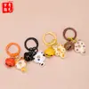 Chaveiro de Gato com Sino de Fecho de Mola Criativo DIY Cor de Doce Gatinho Fofo Pingente Estilo Casal para Mochila Fone de Ouvido