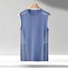 Chaleco de Seda de Hielo para Hombre, Moderno, Delgado, Transpirable, de Secado Rápido, Deportivo, Casual, Chaleco Ancho, Ropa Exterior, Camiseta sin Mangas de Cuello Redondo para Hombre, Verano