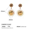 Pendientes Solares Celestiales Taina de Acero Inoxidable Europeo y Americano Pendientes Colgantes de Lujo Ligero de Gama Alta para Mujer No se Desvanecen Estilo Caliente Transfronterizo