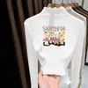 Blusa Térmica Versátil de Manga Longa com Fleece Escovado para Meninas com Gola Meio-Alta Franzida Chegada Nova Outono/Inverno 2026