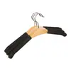 Cabide de Madeira Sólida com Esponja Cabide para Loja de Roupas Antiderrapante Suporte de Roupas Doméstico Cabide Espesso Contínuo para Calças Venda por Atacado