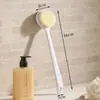 Escova de banho com cabo longo para limpeza e banho, esfoliante de costas para o banheiro, escova de chuveiro para o corpo todo, esfoliante de costas que elimina a necessidade de assistência