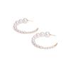 Pendientes de tuerca geométricos circulares de perlas de moda estilo coreano para mujer temperamento dulce fresco Pendientes en forma de C para niña en stock al por mayor