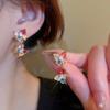 Pendientes de plata con forma de mariposa y flor de perla retro francesa, pequeños y exquisitos, de alta gama, con diseño de hada súper dulce para mujer.
