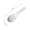 Cerámica Blanca Pura Hogar Cuchara Pequeña para Sopa Mango Largo Cuchara Grande Comercial Hotel Restaurante Restaurante Vajilla de Cerámica Cuchara de Porcelana Ósea