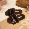 Zapatillas Planas de Piel de Moda para Mujer, Zapatos de Felpa para Exteriores, Nuevas Zapatillas de Algodón Moda Otoño 2026, Zapatos de Piel para Mujer
