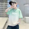 Camiseta de Manga Corta para Niños 2026 Verano Nuevo Estilo Camisetas Finas para Niños Ropa Casual Simple de Algodón Puro para Niños Grandes