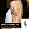 Flor de Serpiente Flor de Rosa Color Tatuaje Pegatina Niñas Estilo Europeo Americano Flor de Brazo Flor de Brazo Pierna Flor de Pierna Chica Oscura Picante