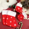 Bolsa de Regalo para Fiesta de Carnaval Navideño Forma de Calcetín Bolsa de Regalo Copo de Nieve Terciopelo Bolsa de Manzana Bolsa de Juguetes de Papá Noel