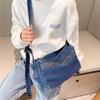 Bolsa Transversal Jeans Estilo Coreano Moda Boy Pequena Bolsinha Estilosa Girl Bolsa de Ombro Viagem Bolsa de Acessórios Embutida