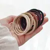 Anillo liso estilo coreano Diadema de cabeza gruesa Color café Base básica Banda elástica alta para el cabello Sarja No daña el cabello Banda simple para el cabello Accesorios para el cabello