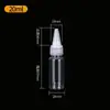 Fábrica em estoque preto escuro 100ml cola para unhas frasco conta-gotas frasco de tinta para pintura embalagem squeeze bico pontudo plástico