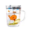 Vaso de Agua de Vidrio para el Hogar, Taza de Leche para Bebé con Escala, Vaso Infantil con Popote y Tapa, Taza de Desayuno con Asa, Resistencia a Altas Temperaturas