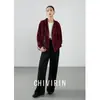 Chamarra Casual con Cierre Inspirada en el Diseño para Mujer, Nuevo Estilo Primavera Temprana 2026, Sudadera con Capucha de Manga Larga, Color Borgoña, Holgada, Adelgazante
