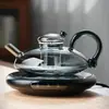 Juego de Tetera Flor Cola de Rata, Juego de Té de Frutas para el Té de la Tarde Estilo Inglés, Tetera de Vidrio Resistente al Calor Estilo Nórdico, Estilo Creativo