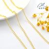 Cobre Banhado a Ouro 14K com Cor Preservada com Corrente Extensora de Ouro Real para Colares e Pulseiras DIY, Material de Corrente Ajustável