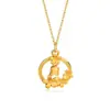 Collar de Campana de Corona para Mujer Moda Elegante Versátil 2024 Nuevo Diseño de Oro de Arena Antigua Cadena de Clavícula de Alta Gama