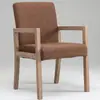 Silla Moderna Minimalista Vintage Desgastada de Madera Maciza con Reposabrazos para Hotel Restaurante Café Mahjong Silla de Ocio Ensamblada