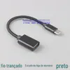 Cabo Adaptador de Dados Trançado Shell de Liga de Alumínio TYPE-C OTG Expansão USB Fêmea Celular Android Pen Drive Mouse Teclado