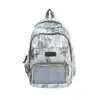 Mochila Simples Estilo Coreano 2025 Nova Mochila Escolar de Grande Capacidade para Alunos do Ensino Fundamental Mochila Feminina Artística Estilo Coreano com Borboleta