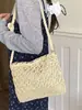 Nova Bolsa de Palha Trançada Vazada para Férias de Verão Shuai Mijia, Bolsa Transversal Trançada Artesanal Estilo Étnico Boêmio para Mulheres
