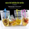 Saco de bebida criativa selado saco de plástico transparente saco ziplock fosco saco portátil de suco de leite saco de chá autossuficiente saco de embalagem
