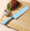 Juego de cuchillos de cocina para el hogar de color azul, de siete piezas, con base de barril y punta de pulverización antiadherente corrugada, disponible en stock