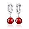 Pendientes colgantes de ágata roja S925 para mujer, con borlas de ágata roja retro, empaque independiente.