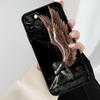 Funda Oscura para iPhone 15 con Alas de Ángel para Niñas