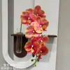 Orquídea Phalaenopsis Artificial com 7 Flores, Decoração de Parede Pendente em Borracha Macia, Orquídea Decorativa Impressa em 3D de Alta Qualidade para Decorações de Casamento