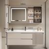 Combinación de Gabinete de Baño Estilo Crema Moderno Minimalista Lavabo Integrado de Cerámica Lavamanos Lavado de Manos Cara Inteligente Producto Nuevo