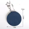 Llavero de espejo de maquillaje con estampado estilo vaquero, espejo rectangular de doble cara de alta definición, espejo portátil de estilo artístico para retocarse