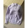 ¡Muy recomendable! Camisa morada de alta gama, adelgazante y elegante, para mujer, adecuada para otoño, para un estilo artístico y casual de oficina, con un tacto relajado y mangas largas.