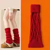 Calcetines acolchados para mujer, estilo otoño e invierno, tejidos, cálidos, protectores de pierna, hasta la pantorrilla, versátiles, venta al por mayor desde Zhuji