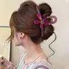 Pinza para el pelo coreana para mujer, pinza de tiburón de estilo simple, pasador de alta gama, pinza para la parte trasera de la cabeza, pinza de hueso de dragón con lunares