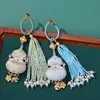Broche de Hebilla de Anillo de Calabaza de Brocado de la Dinastía Song Borla Tejida a Mano Colgante para Bolso Llavero de Coche Colgante Pequeño Accesorios para Joyería DIY Venta al por Mayor