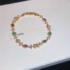 Pulsera de flor redonda con cierre de circonita, lujo ligero, alta gama, pulsera exquisita con un diseño elegante, versátil y a la moda, venta al por mayor