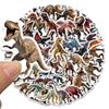 50 hojas de pegatinas de dinosaurios jurásicos, decoración de grafiti para equipaje, monopatín, portátil, pegatinas de dinosaurios impermeables para niños