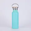 Taza Térmica de Gran Capacidad con Tapa de Bambú Estilo Americano Boca Ancha, Tetera de Viaje de Acero Inoxidable 304, Tetera de Montañismo con Asa, Botella de Agua Aislada
