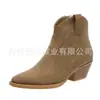 Juyuan 2026 Outono/Inverno Novo Estilo Europeu e Americano Em Estoque Comércio Exterior Tamanho Grande Decote Baixo Salto Grosso Botas Femininas WISH Amazon Botas de Couro
