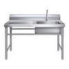 Suporte de Aço Inoxidável Pia de Cozinha Cuba Simples/Dupla Pia para Lavar Louça e Legumes Plataforma Cafeteria Armazenamento Versão Espessada