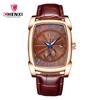 Reloj de Cuarzo Barril de Vino Dawn CHENXI Reloj Cuadrado Reloj Casual para Hombre con Correa Impermeable Reloj de Personalidad 8209