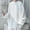 Moda Casual de Moda Nueva Primavera 2025 Camiseta de Manga Larga Estilo Japonés para Hombre Holgada Interior Talla Grande Cuello Redondo Sudadera Moda para Hombre