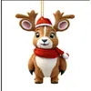 Natal Transfronteiriço Novo Acrílico Plano Criativo Veado Carro Decoração Pingente Árvore de Natal Pingente