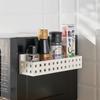 Caja de Almacenamiento con Absorción Magnética, Estante Magnético de Pared para Lado del Refrigerador, Estante de Almacenamiento para Gabinete, Estante Magnético sin Taladro para Papel Film y Especias